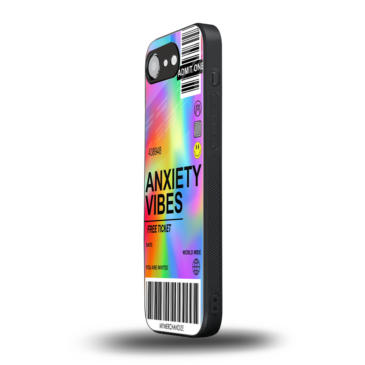 anxiety vibes back phone cover | glass case for iphone 16e