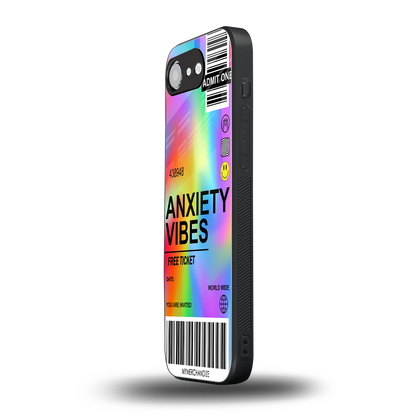 anxiety vibes back phone cover | glass case for iphone 16e