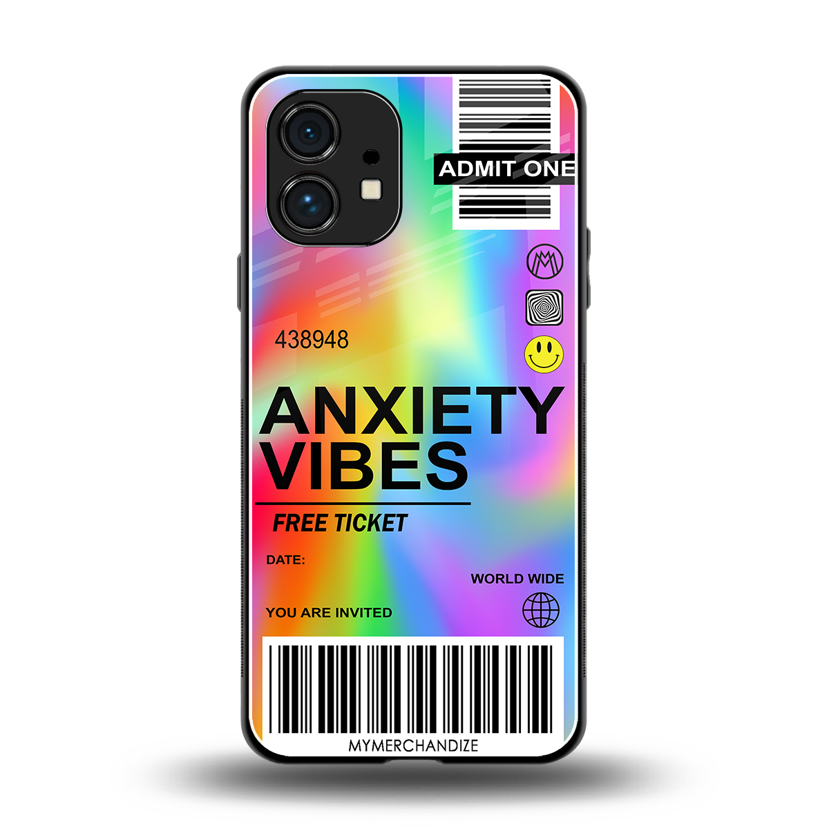 anxiety vibes back phone cover | glass case for nothing phone 1
