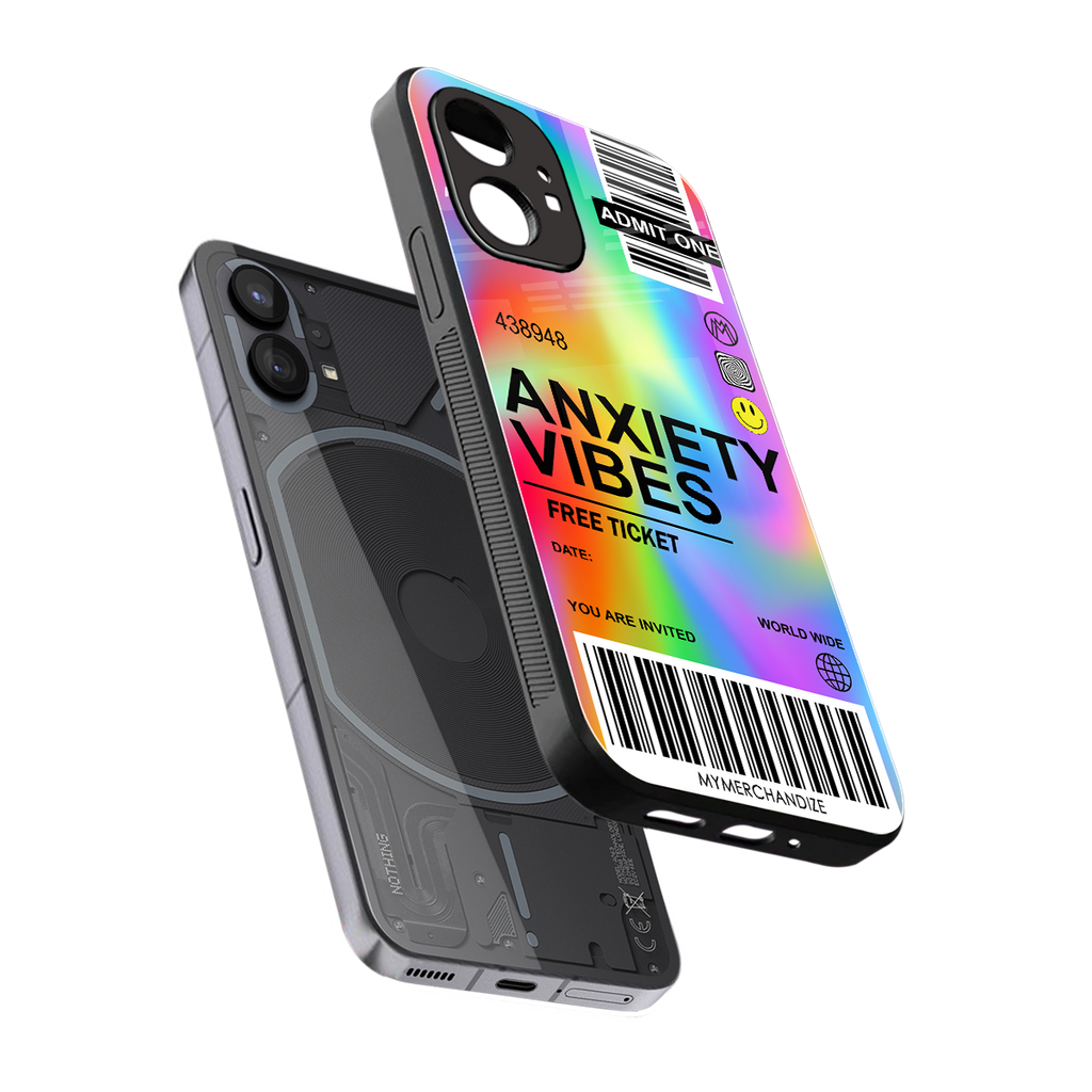 anxiety vibes back phone cover | glass case for nothing phone 1