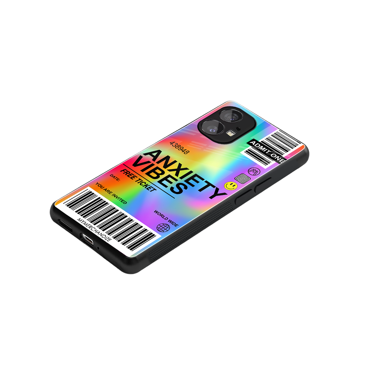 anxiety vibes back phone cover | glass case for nothing phone 1