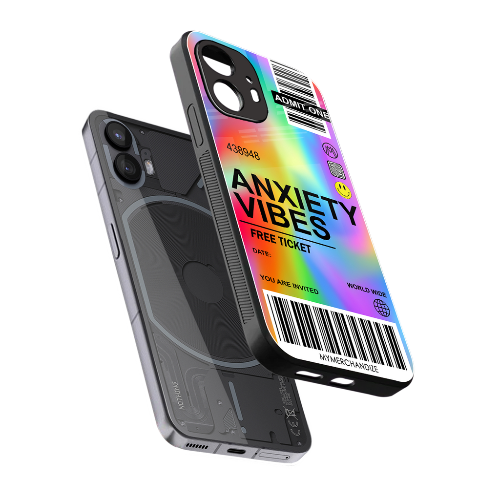 anxiety vibes back phone cover | glass case for nothing phone 2