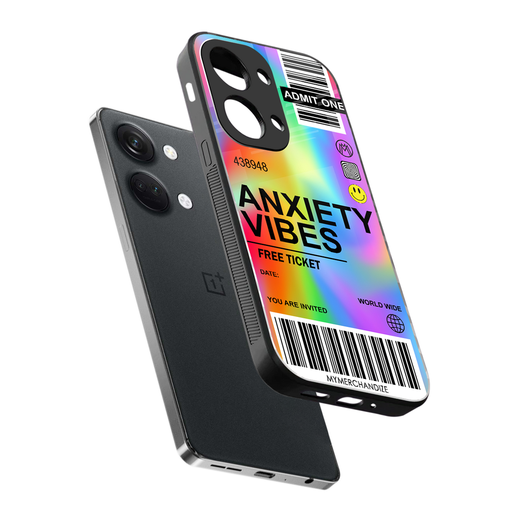 anxiety vibes back phone cover | glass case for oneplus nord 3