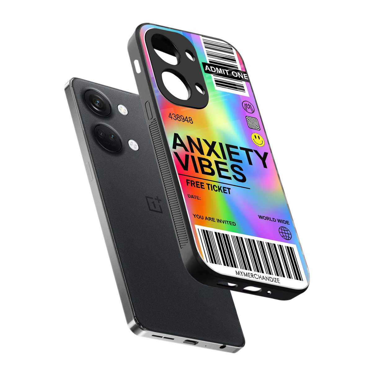 anxiety vibes back phone cover | glass case for oneplus nord 3