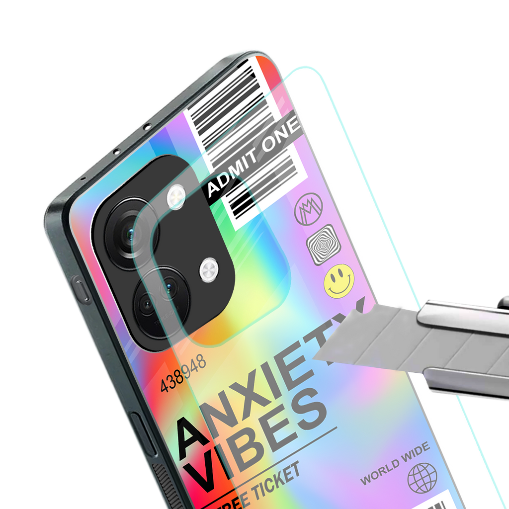 anxiety vibes back phone cover | glass case for oneplus nord 3