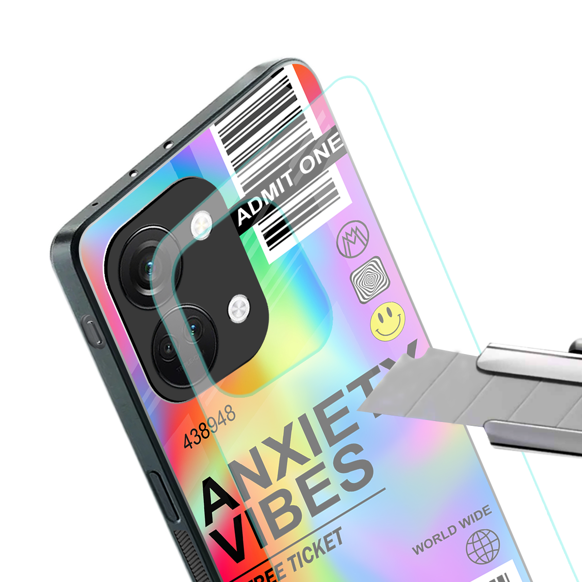 anxiety vibes back phone cover | glass case for oneplus nord 3