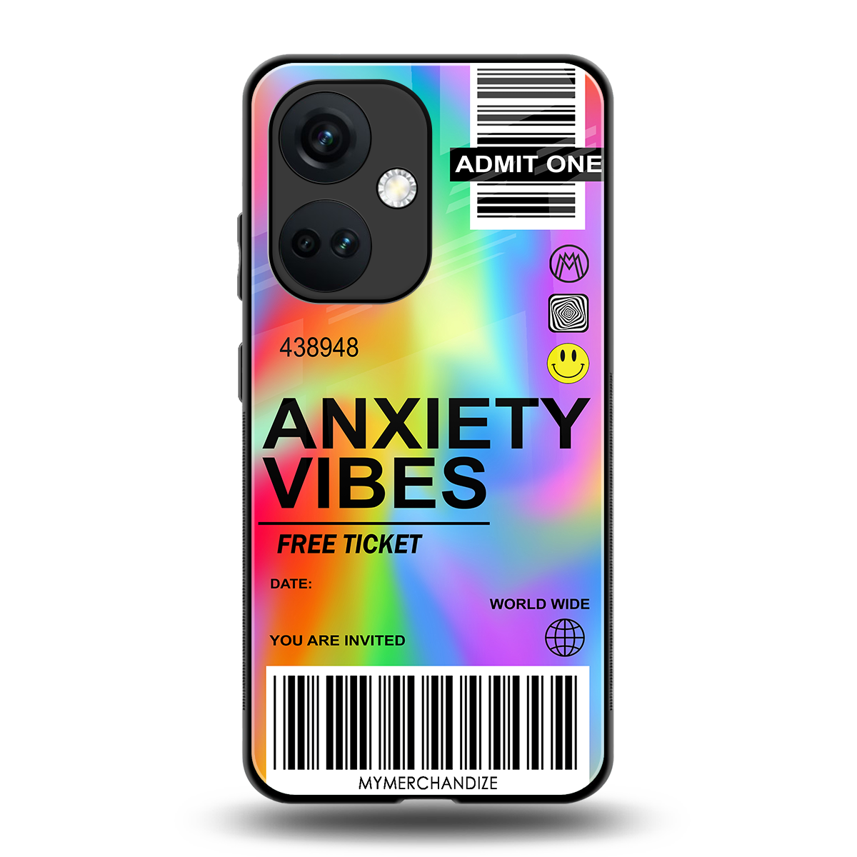 anxiety vibes back phone cover | glass case for oneplus nord ce 3