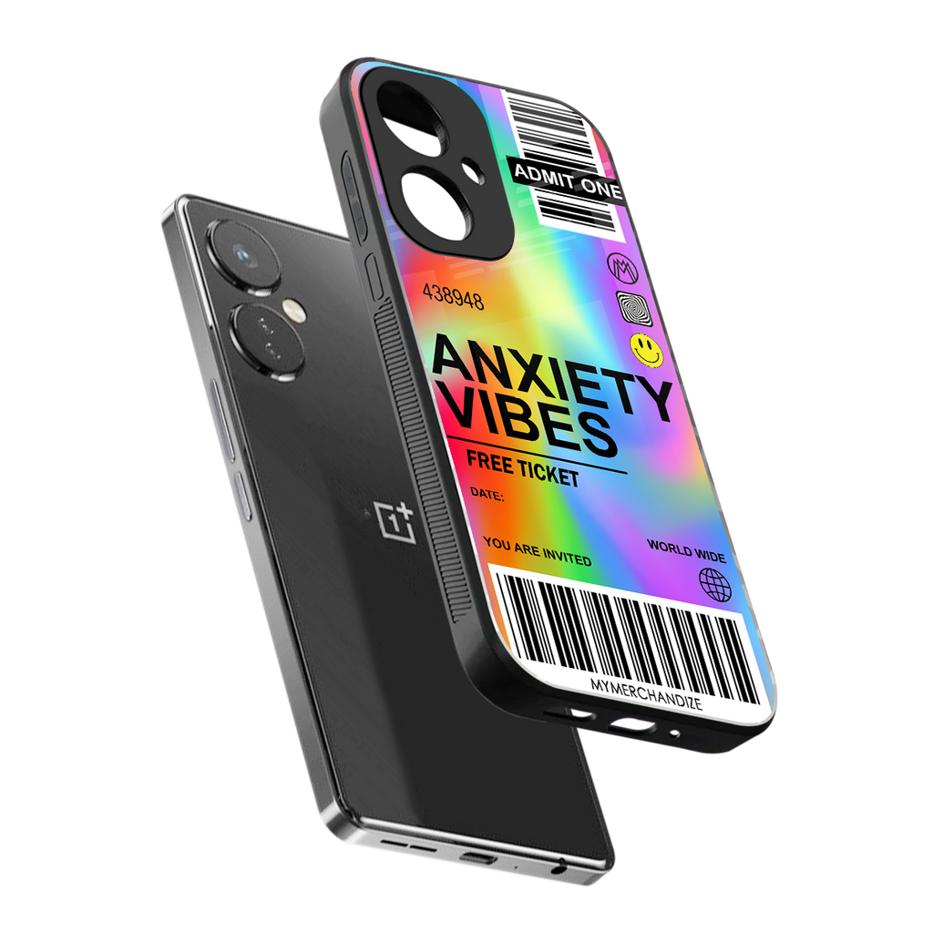 anxiety vibes back phone cover | glass case for oneplus nord ce 3