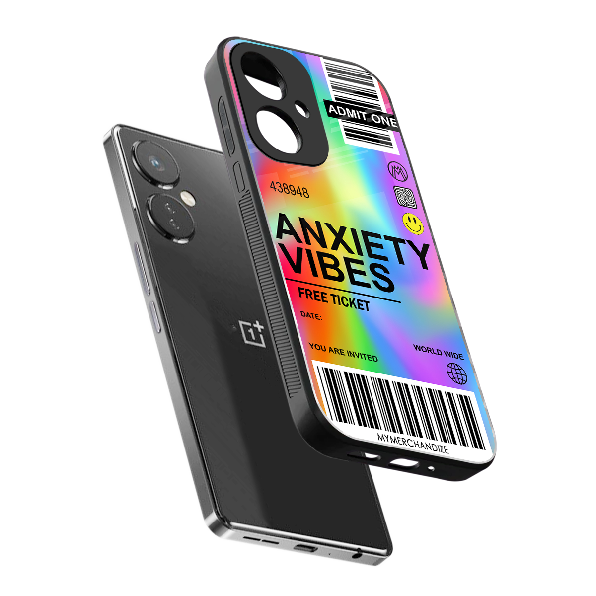 anxiety vibes back phone cover | glass case for oneplus nord ce 3
