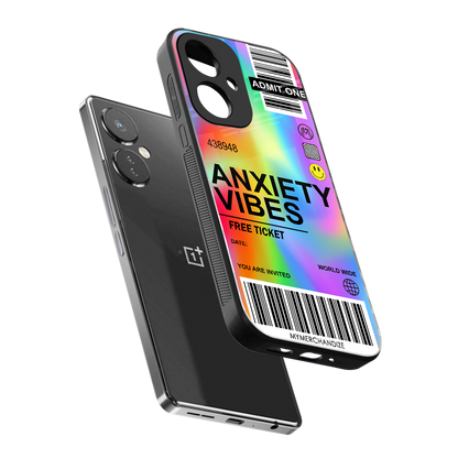 anxiety vibes back phone cover | glass case for oneplus nord ce 3