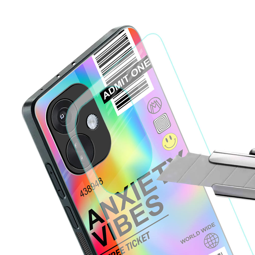 anxiety vibes back phone cover | glass case for oneplus nord ce 3