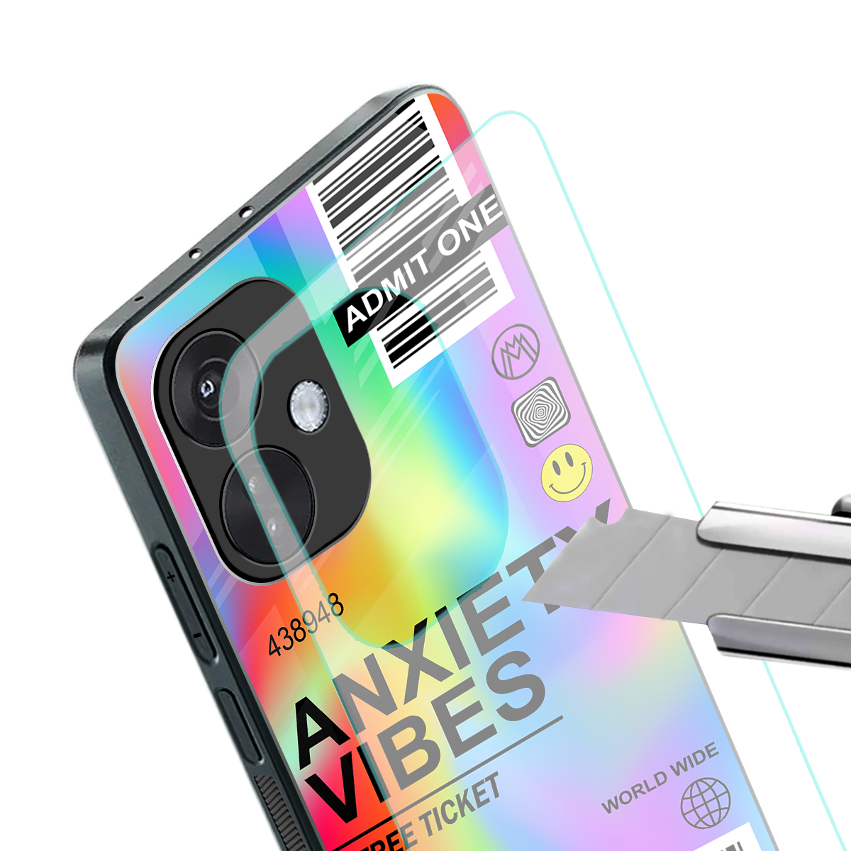 anxiety vibes back phone cover | glass case for oneplus nord ce 3