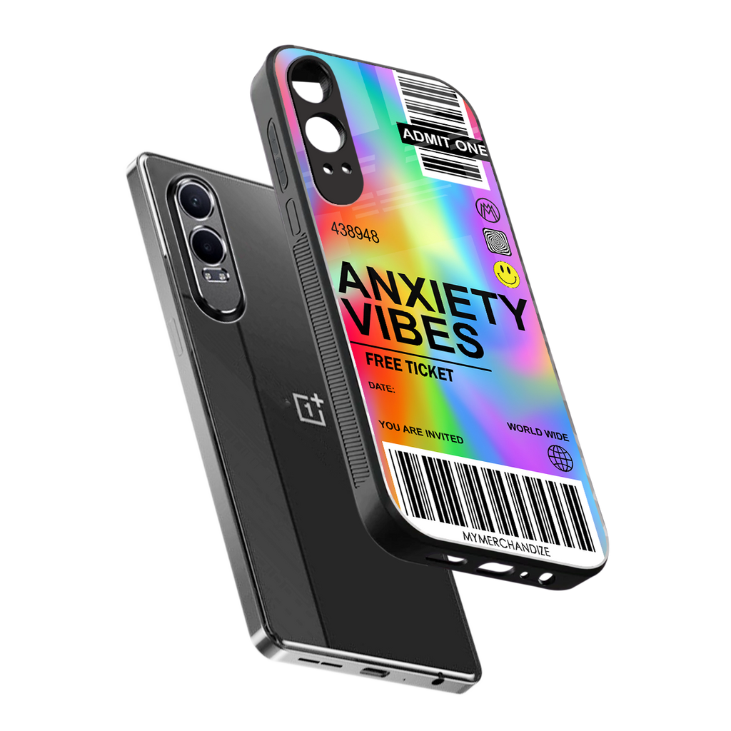 anxiety vibes back phone cover | glass case for oneplus nord ce 4 lite
