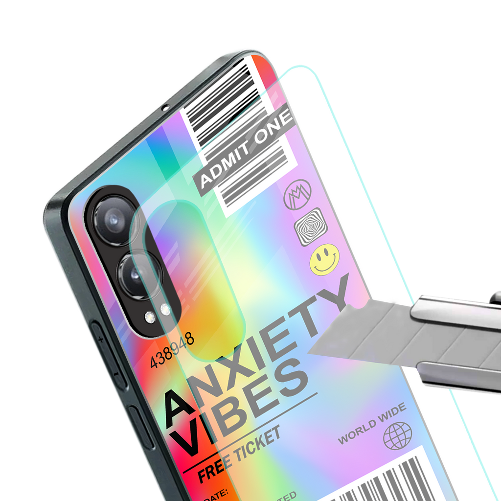 anxiety vibes back phone cover | glass case for oneplus nord ce 4 lite