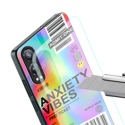 anxiety vibes back phone cover | glass case for oneplus nord ce 4 lite