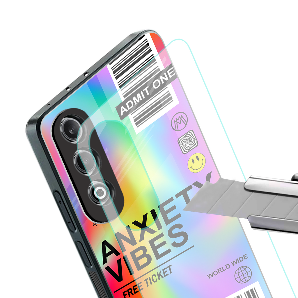 anxiety vibes back phone cover | glass case for oneplus nord ce 4