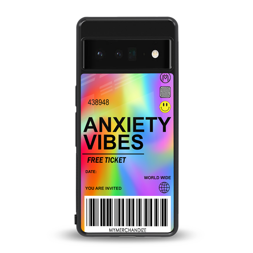 anxiety vibes back phone cover | glass case for google pixel 6 pro