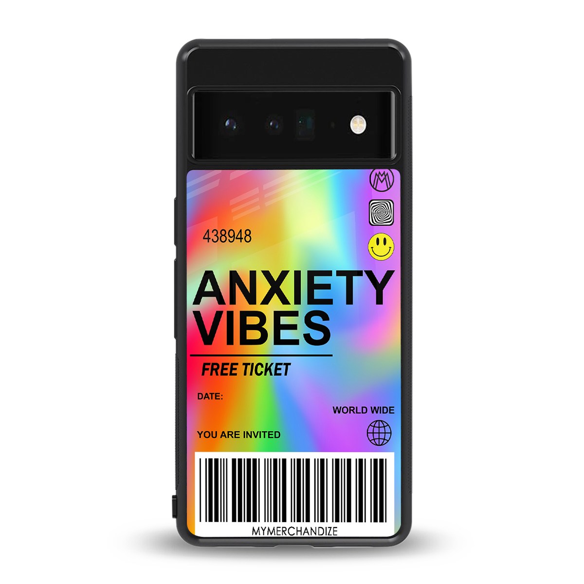 anxiety vibes back phone cover | glass case for google pixel 6 pro