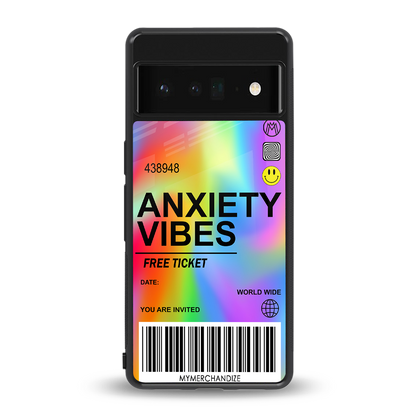 anxiety vibes back phone cover | glass case for google pixel 6 pro
