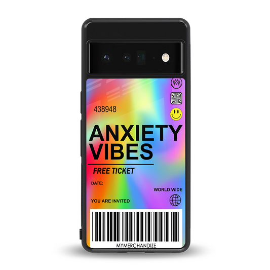 anxiety vibes back phone cover | glass case for google pixel 6 pro