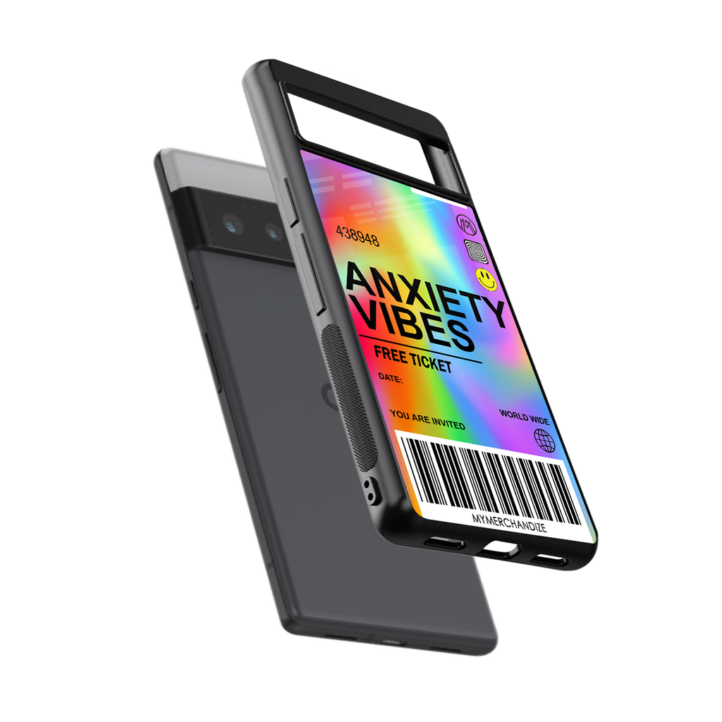 anxiety vibes back phone cover | glass case for google pixel 6 pro