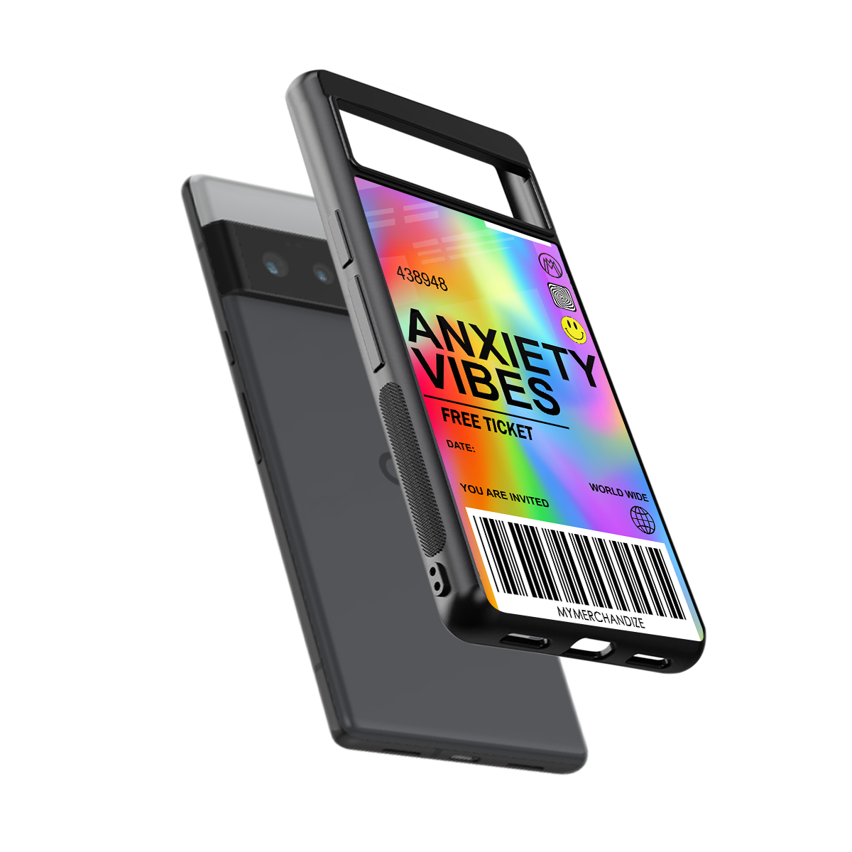 anxiety vibes back phone cover | glass case for google pixel 6 pro