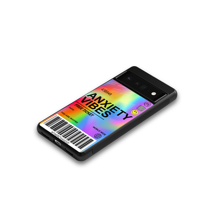 anxiety vibes back phone cover | glass case for google pixel 6 pro