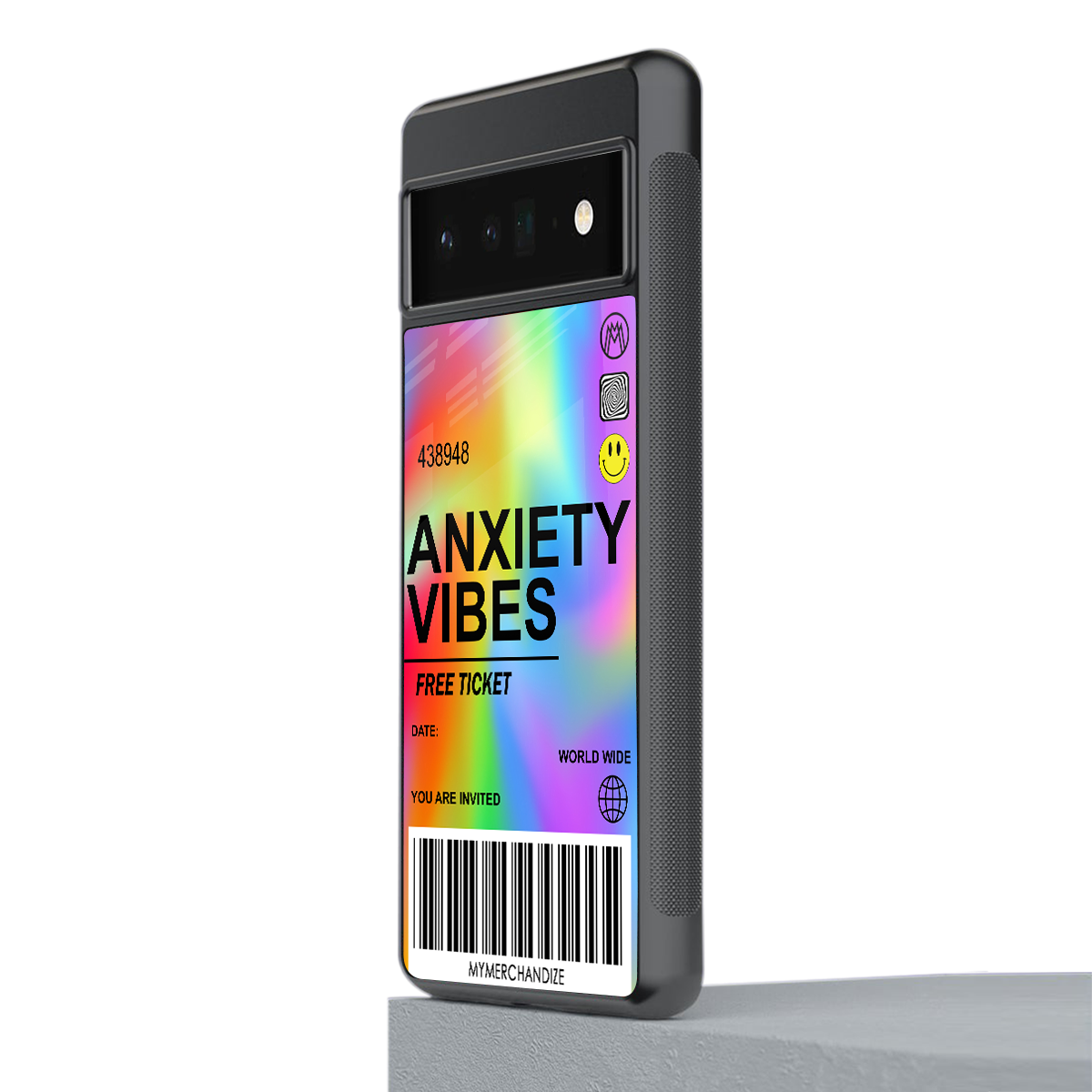 anxiety vibes back phone cover | glass case for google pixel 6 pro