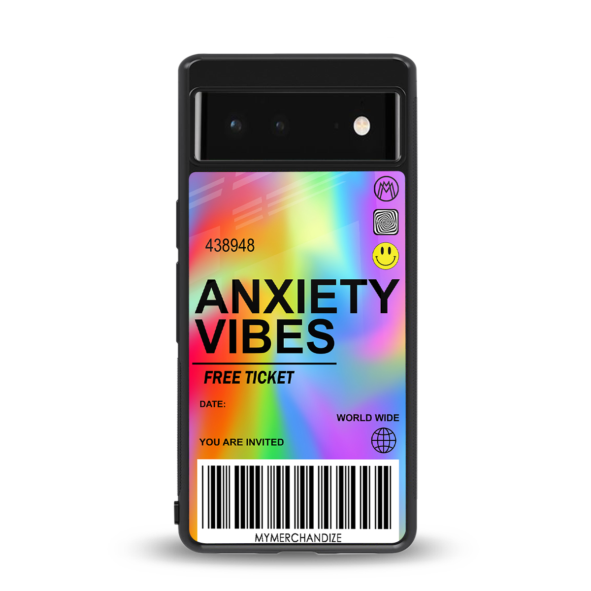 anxiety vibes back phone cover | glass case for google pixel 6
