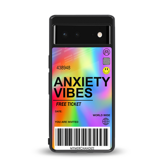 anxiety vibes back phone cover | glass case for google pixel 6