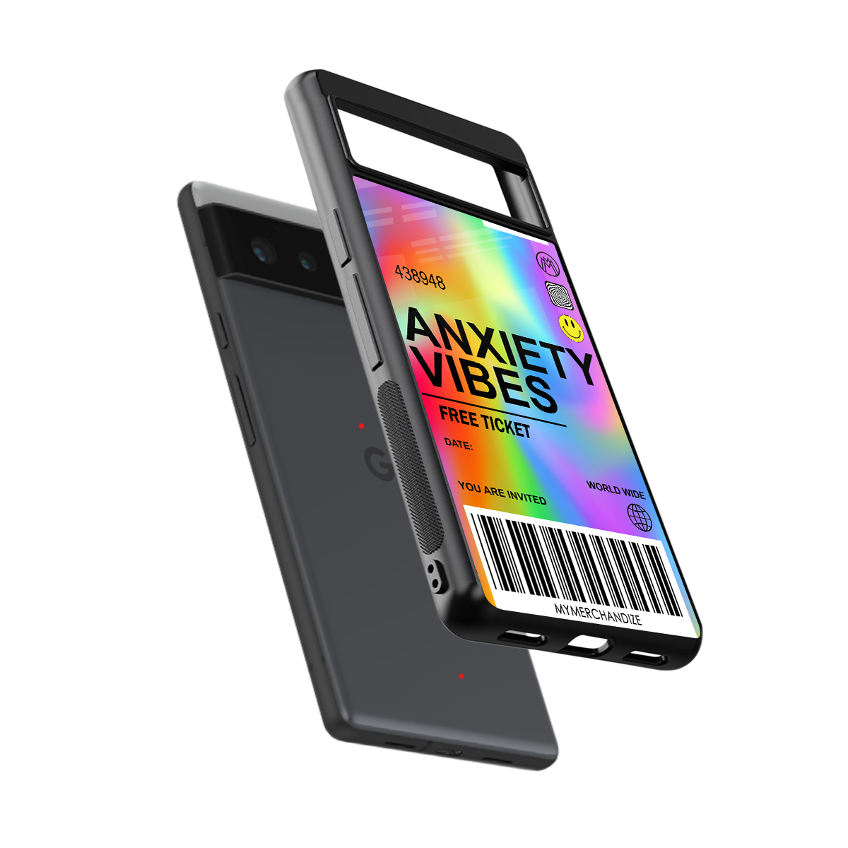 anxiety vibes back phone cover | glass case for google pixel 6