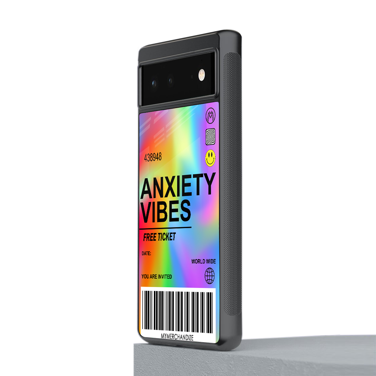 anxiety vibes back phone cover | glass case for google pixel 6