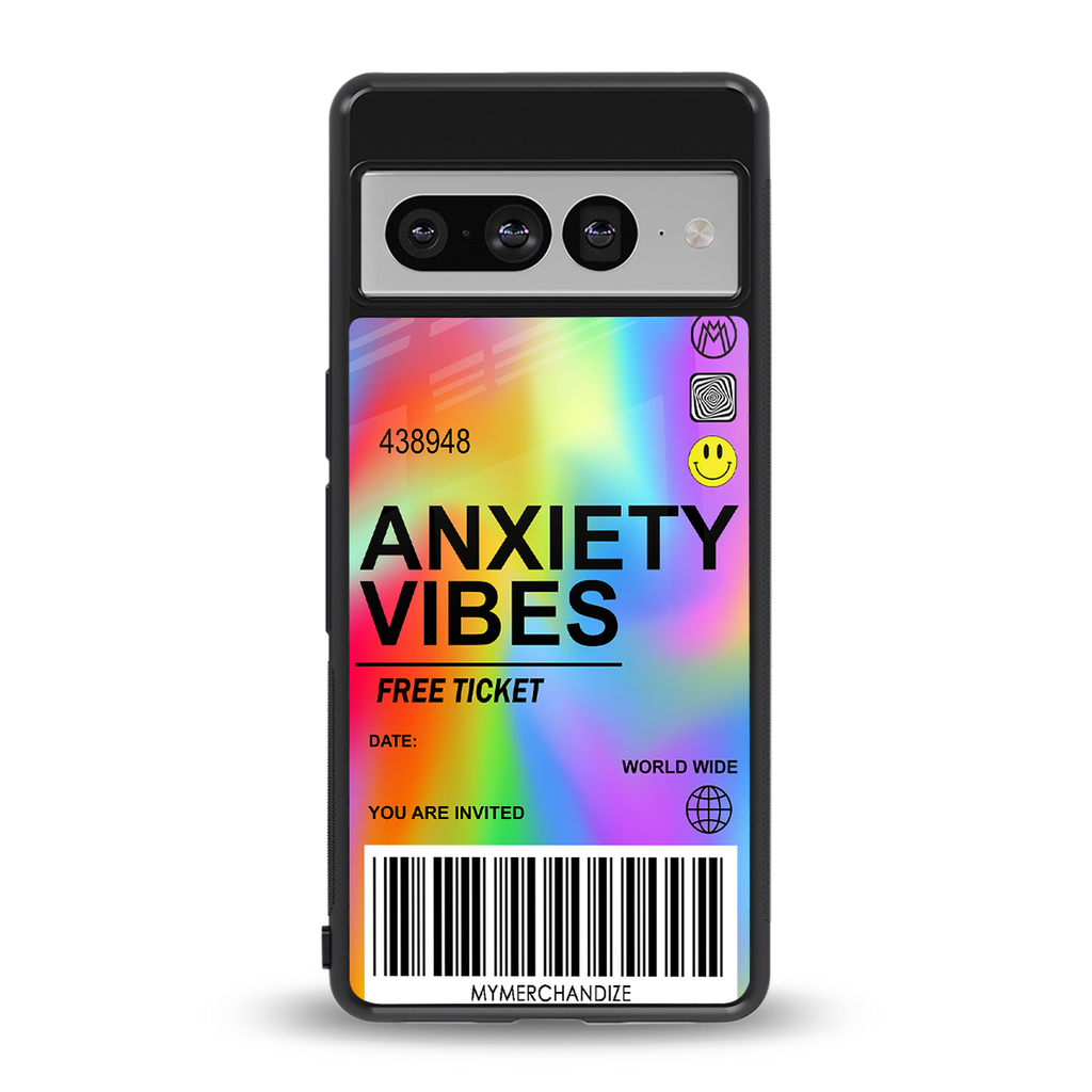 anxiety vibes back phone cover | glass case for google pixel 7 pro