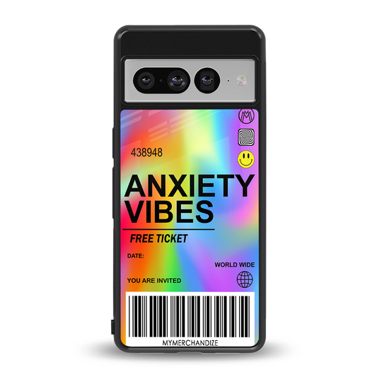 anxiety vibes back phone cover | glass case for google pixel 7 pro