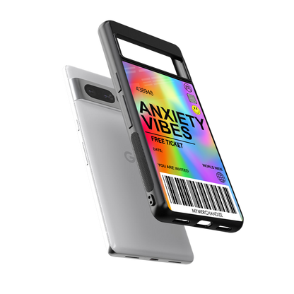 anxiety vibes back phone cover | glass case for google pixel 7 pro