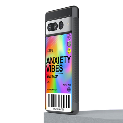 anxiety vibes back phone cover | glass case for google pixel 7 pro