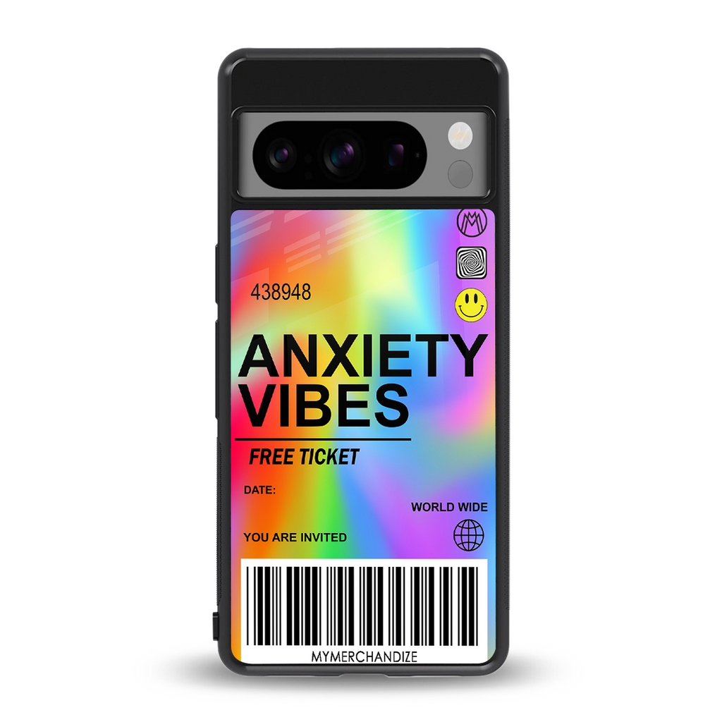 anxiety vibes back phone cover | glass case for google pixel 8 pro