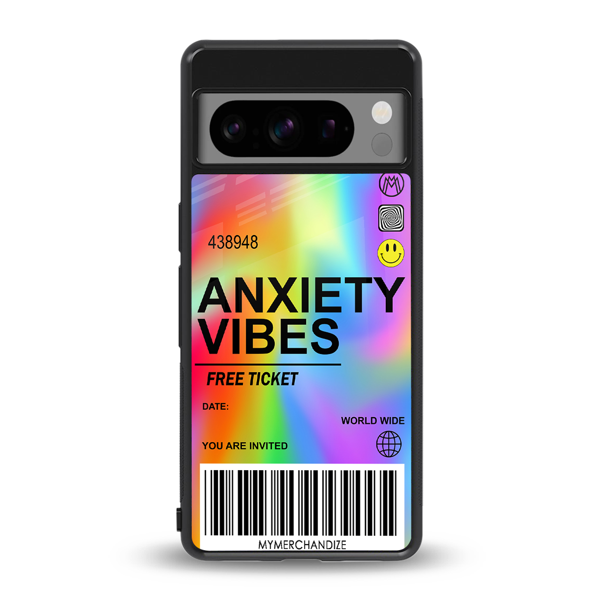 anxiety vibes back phone cover | glass case for google pixel 8 pro