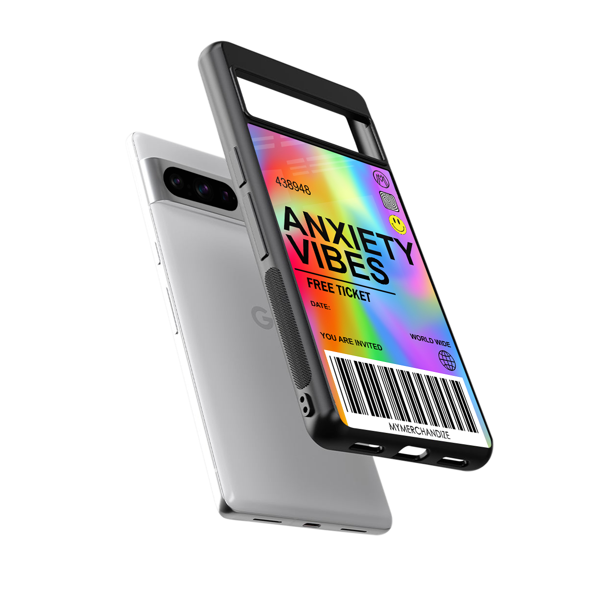 anxiety vibes back phone cover | glass case for google pixel 8 pro