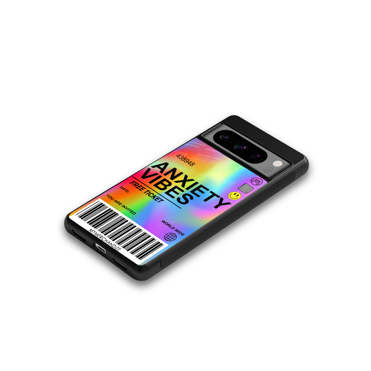 anxiety vibes back phone cover | glass case for google pixel 8 pro