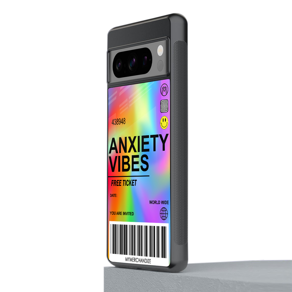 anxiety vibes back phone cover | glass case for google pixel 8 pro