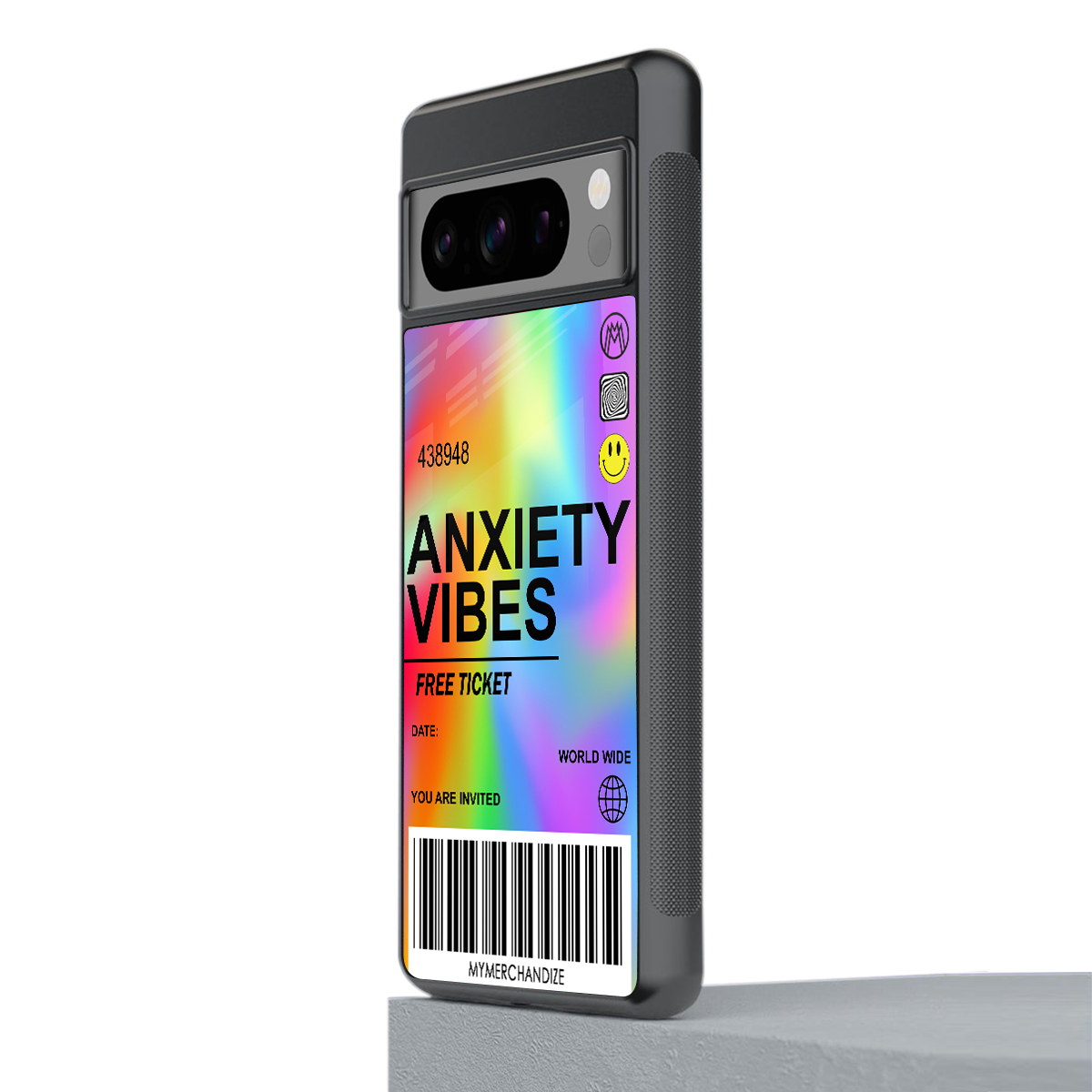anxiety vibes back phone cover | glass case for google pixel 8 pro
