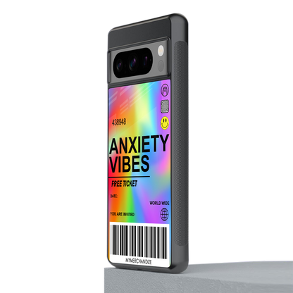 anxiety vibes back phone cover | glass case for google pixel 8 pro