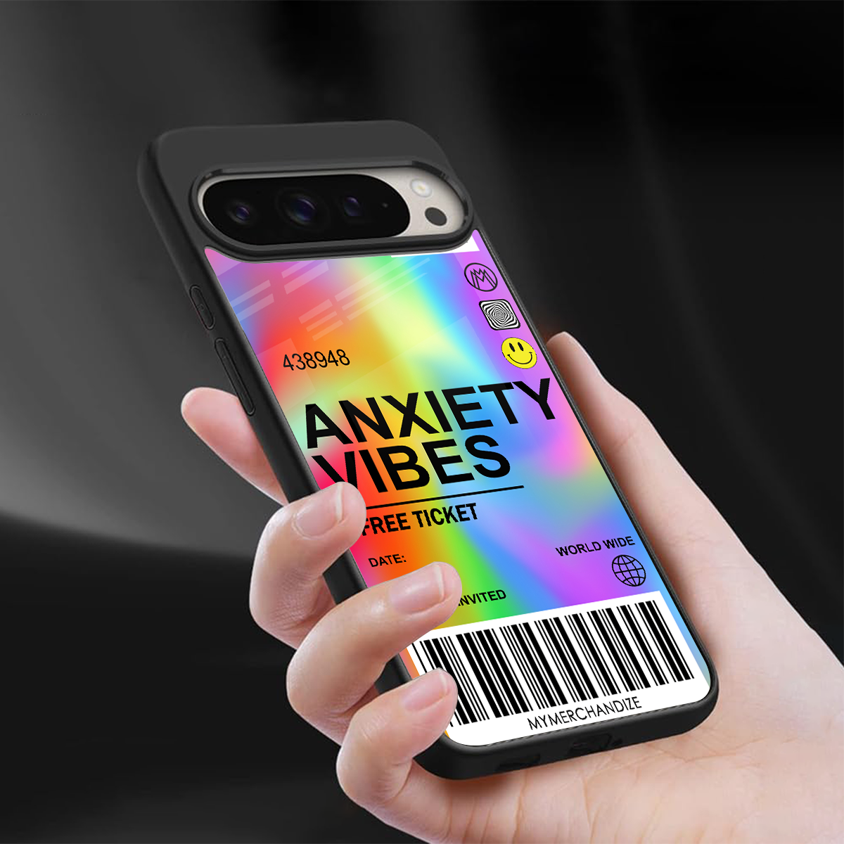 anxiety vibes back phone cover | glass case for google pixel 9 pro xl