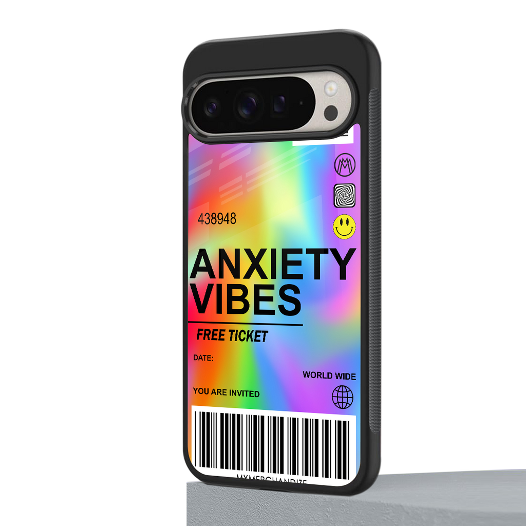 anxiety vibes back phone cover | glass case for google pixel 9 pro