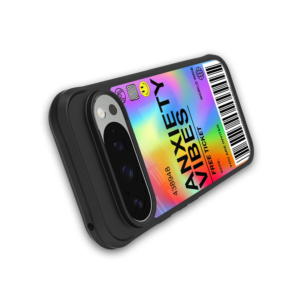 anxiety vibes back phone cover | glass case for google pixel 9 pro