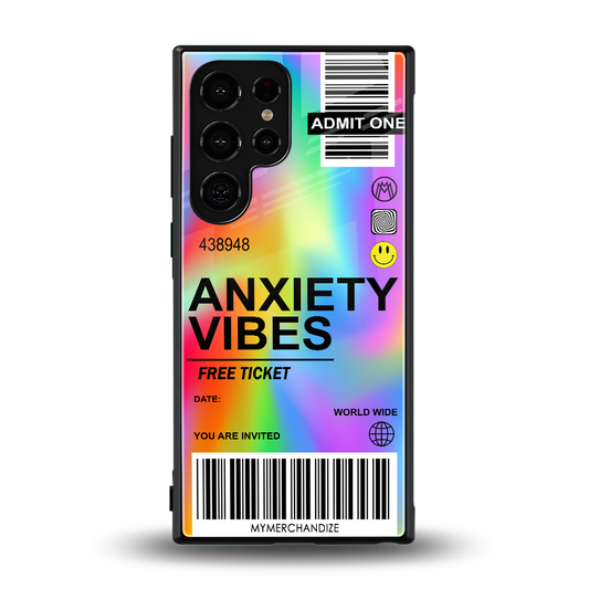 anxiety vibes back phone cover | glass case for samsung galaxy s24 ultra