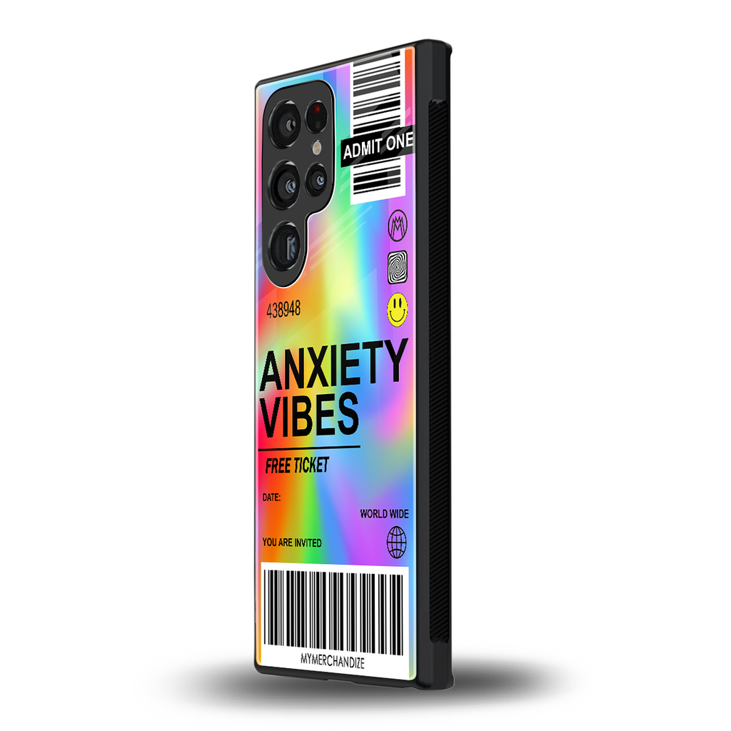 anxiety vibes back phone cover | glass case for samsung galaxy s23 ultra