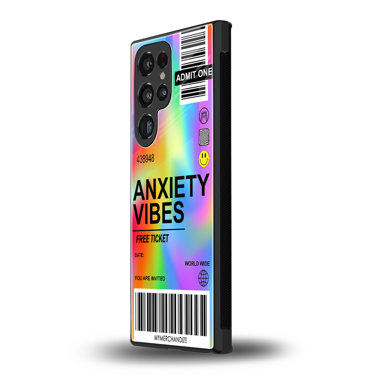 anxiety vibes back phone cover | glass case for samsung galaxy s23 ultra