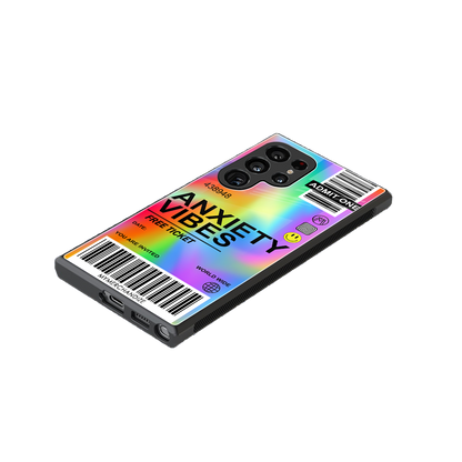 anxiety vibes back phone cover | glass case for samsung galaxy s24 ultra